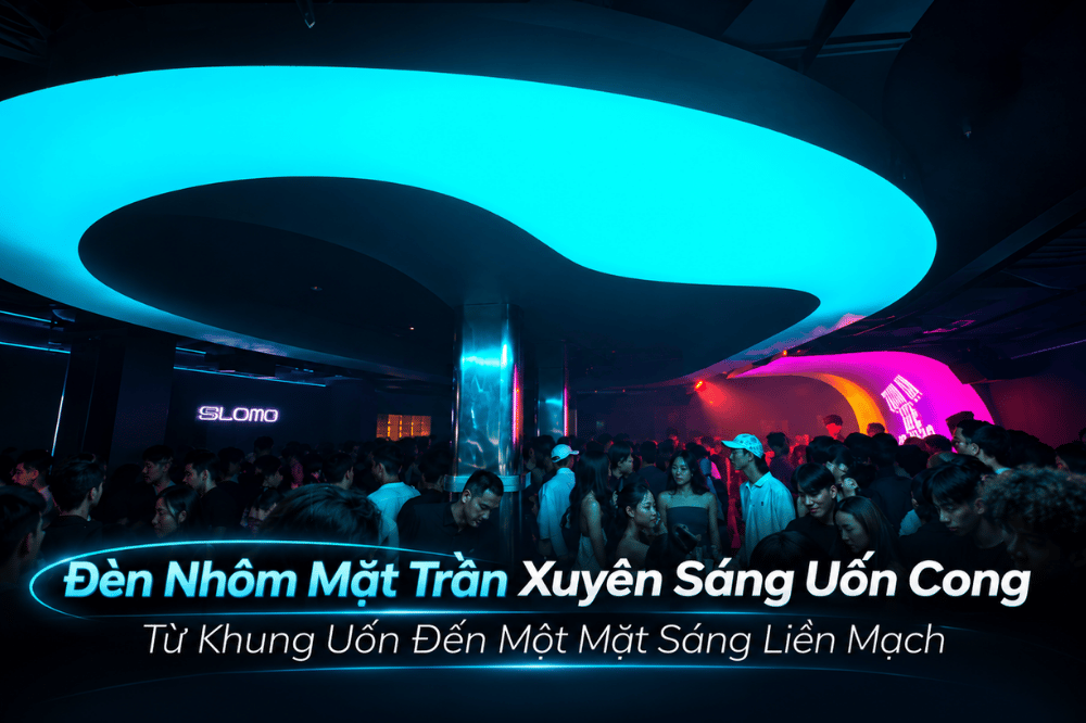Đèn Nhôm Mặt Trần Xuyên Sáng Uốn Cong: Sản Xuất Và Thi Công