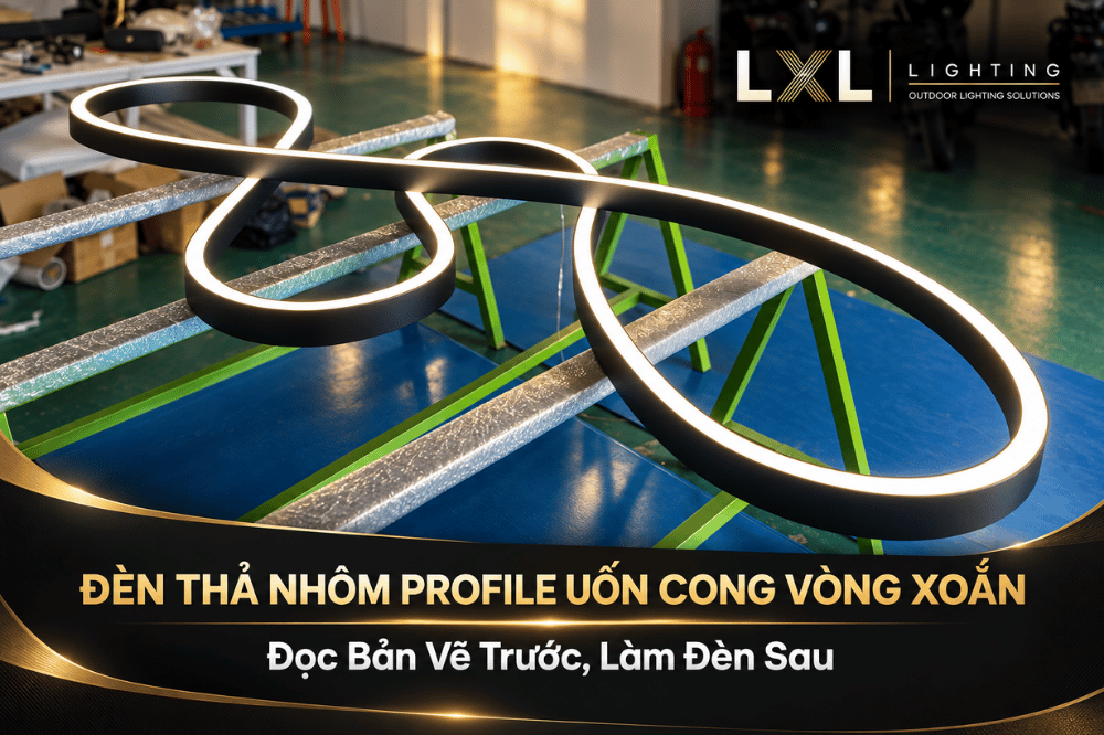 Đèn Thả Nhôm Profile Uốn Cong Vòng Xoắn — Đọc Bản Vẽ Trước, Làm Đèn Sau