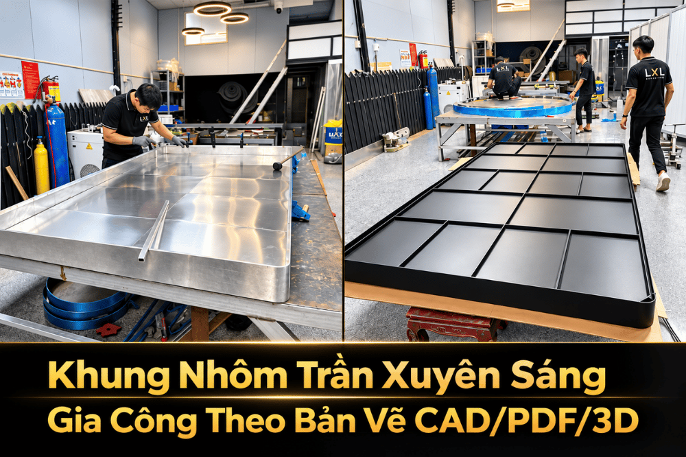 Khung Nhôm Trần Xuyên Sáng – Gia Công Theo Bản Vẽ CAD/PDF/3D