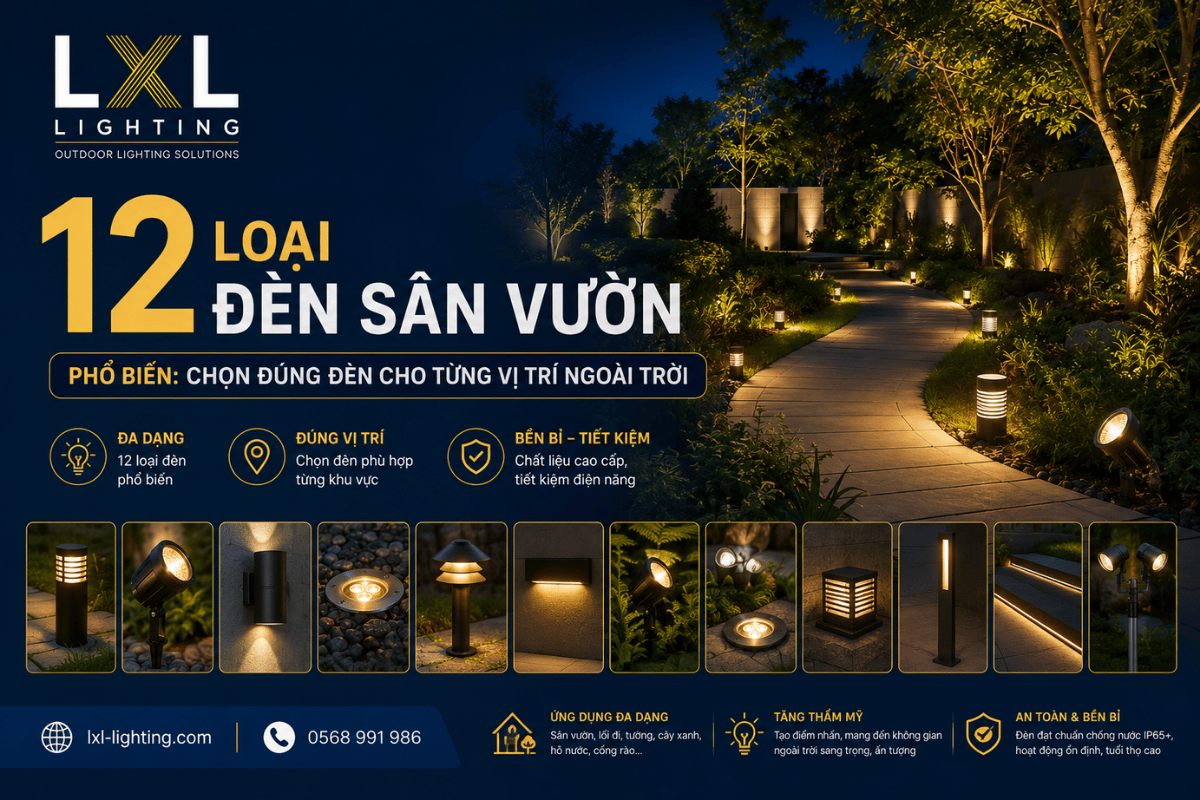 12 loại đèn sân vườn phổ biến cho từng vị trí ngoài trời