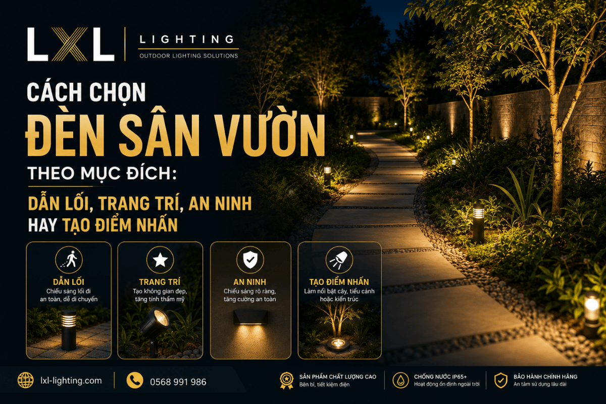 Cách chọn đèn sân vườn theo mục đích: Dẫn lối, trang trí, an ninh hay tạo điểm nhấn