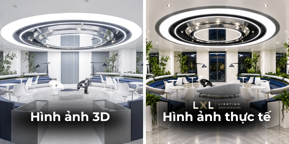 đèn nhôm profile vòng tròn tại văn phòng