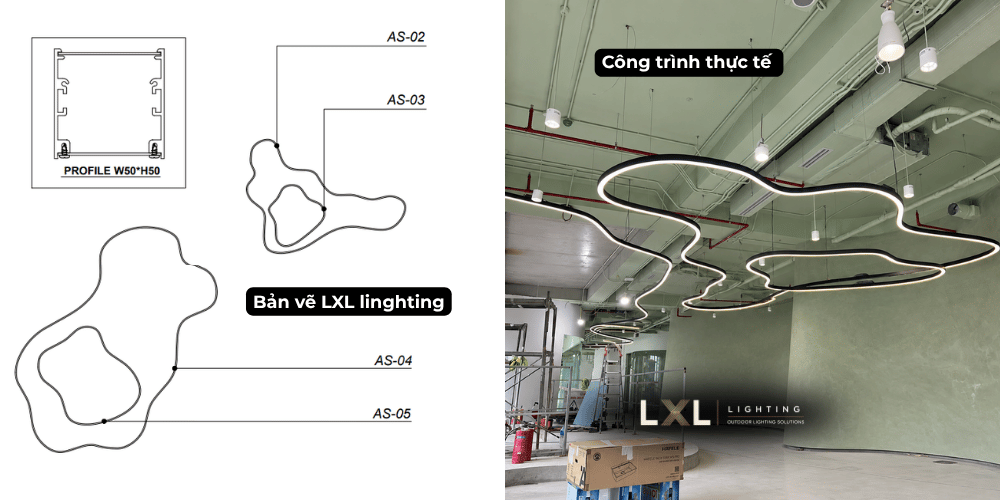 Thi công đèn profile khi có bản vẽ