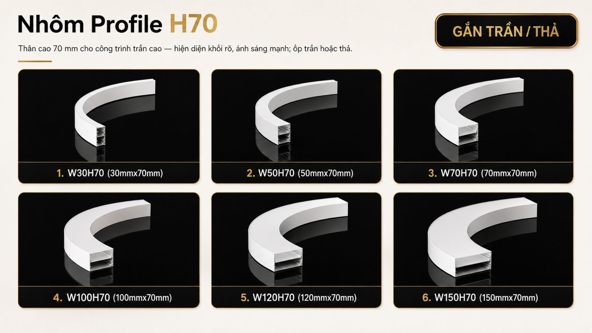 Nhôm profile H70