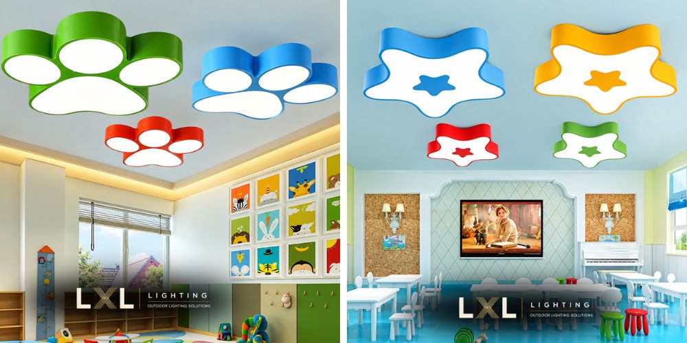 Màu sắc khung nhôm linh hoạt theo nội thất – Đèn Trang Trí Trường Mầm Non – Gia Công Theo