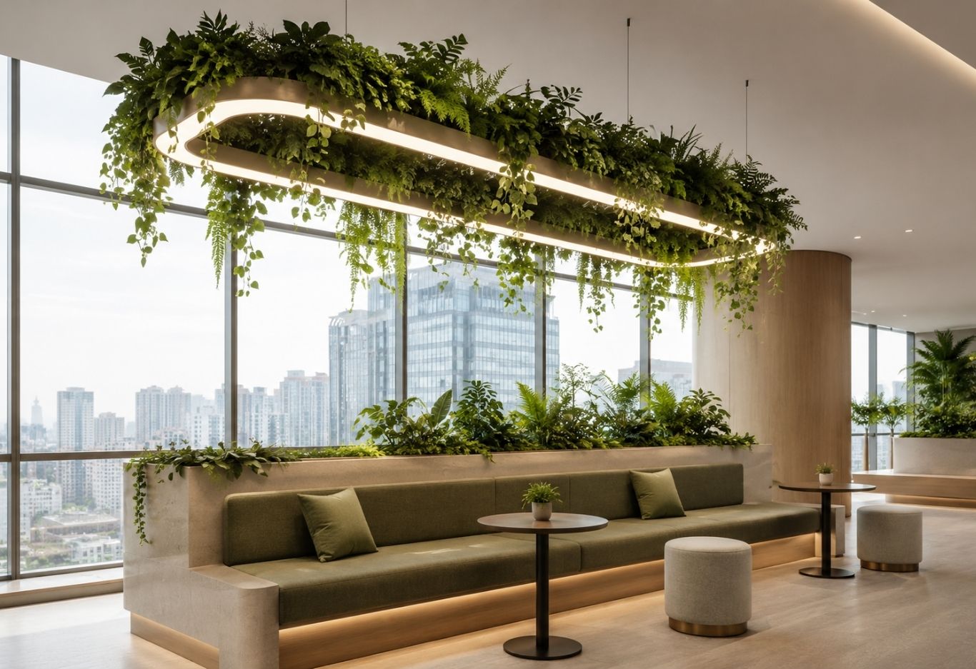 Đèn Thả Oval Tích Hợp Cây Xanh