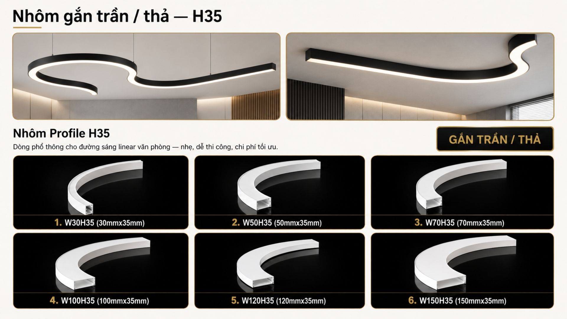 Nhôm profile H35