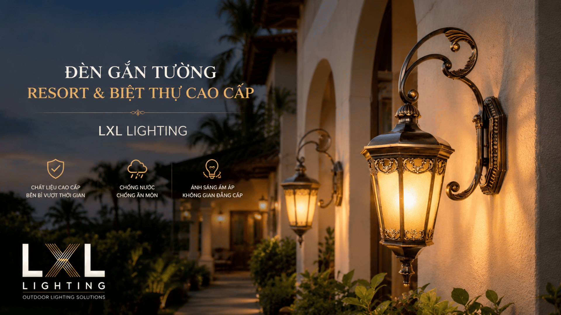 Đèn tường ngoài trời tân cổ điểm