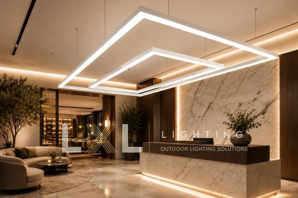 Đèn Thả Chữ Nhật Góc Vuông Nhôm Profile
