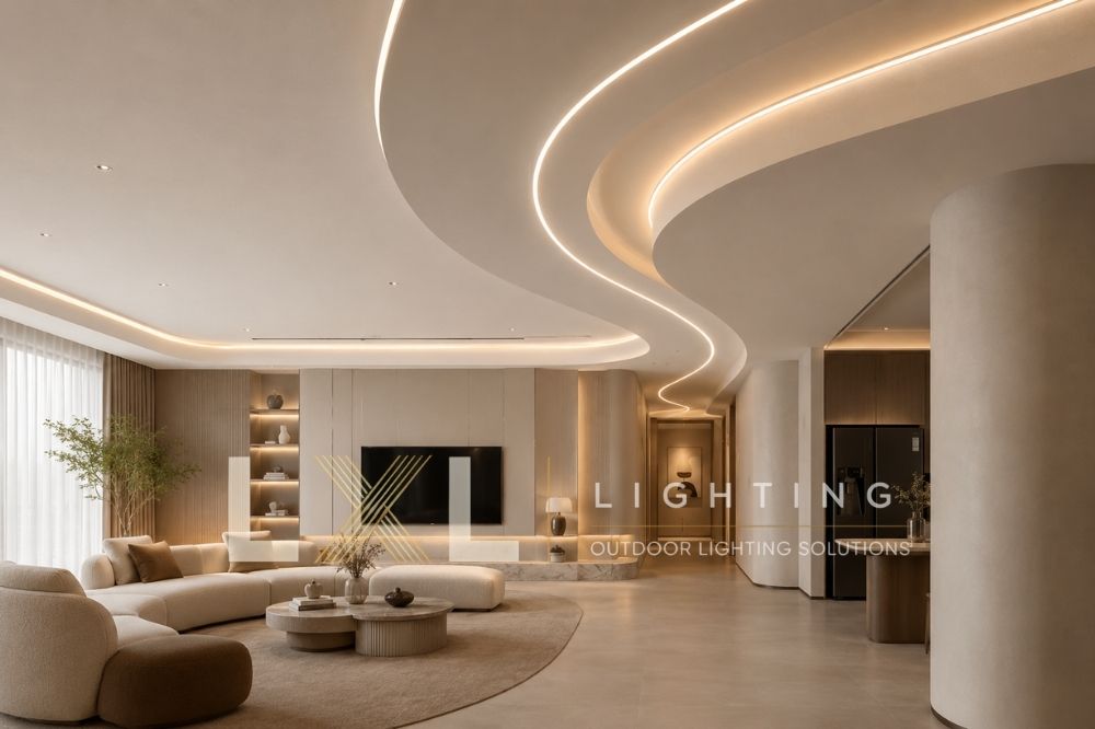 Đèn nhôm profile âm trần uốn cong