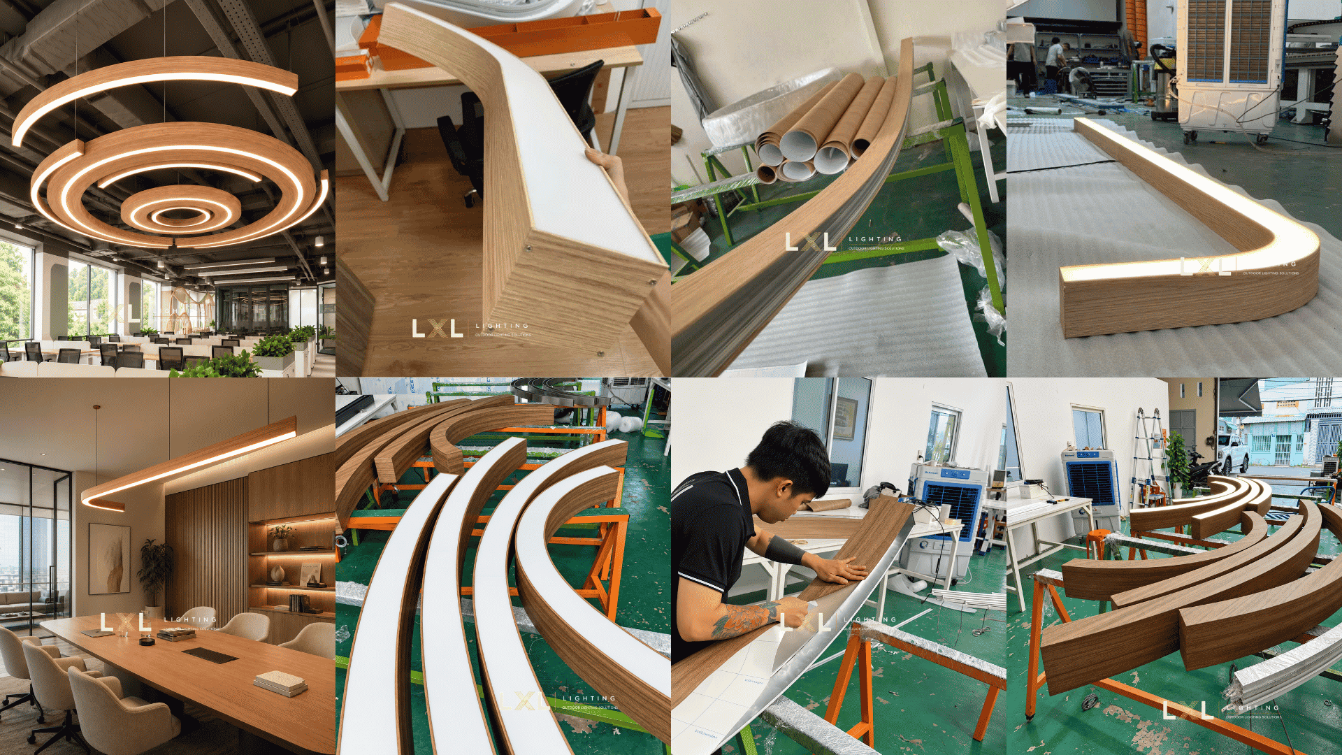 Đèn nhôm profile vân gỗ 
