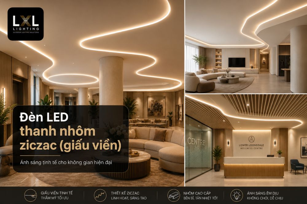 Đèn LED Thanh Nhôm Ziczac Giấu Viền