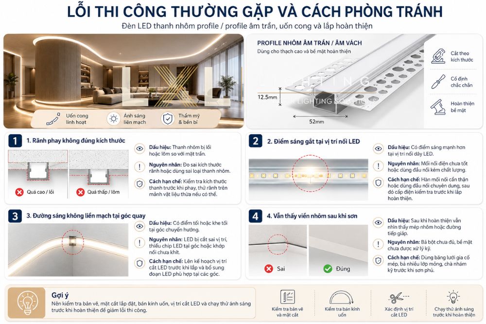 Đèn led thanh nhôm Ziczac ( giấu viền )