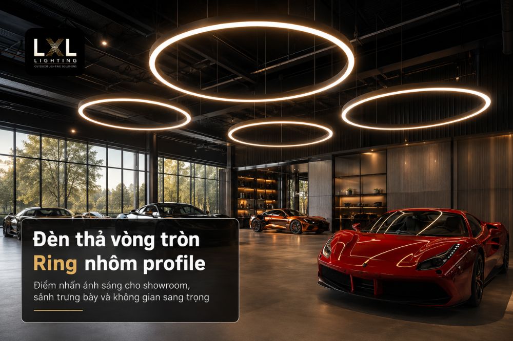 Đèn Thả Vòng Tròn Nhôm Profile