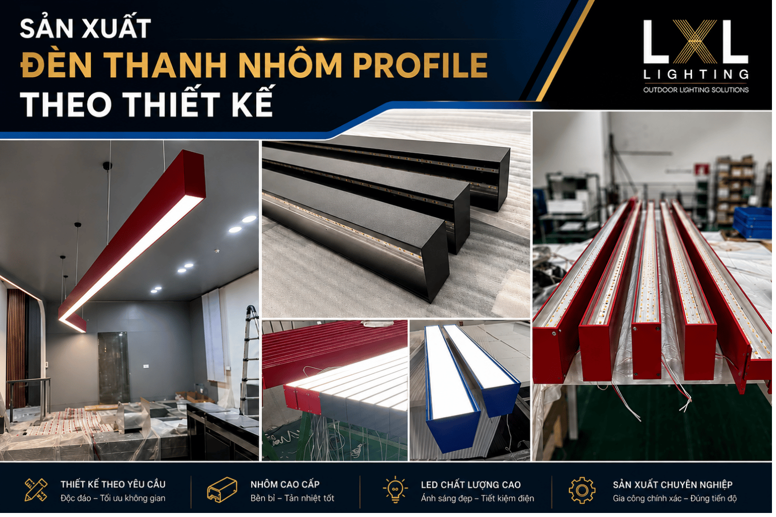 đèn thanh nhôm profile cho văn phòng