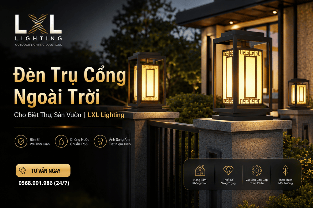 Đèn Trụ Cổng Ngoài Trời Cho Biệt Thự, Sân Vườn