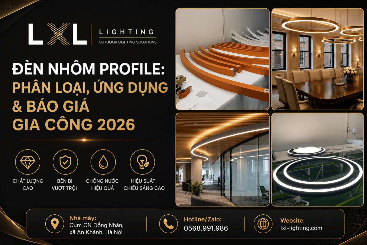 Đèn Nhôm Profile: Phân Loại, Ứng Dụng & Báo Giá Gia Công 2026