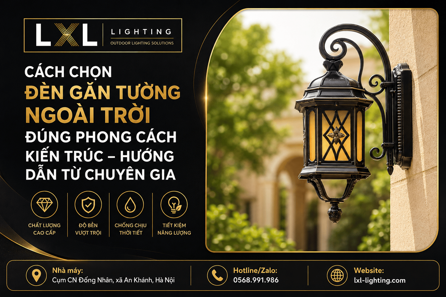 Cách Chọn Đèn Gắn Tường Ngoài Trời Đúng Phong Cách Kiến Trúc