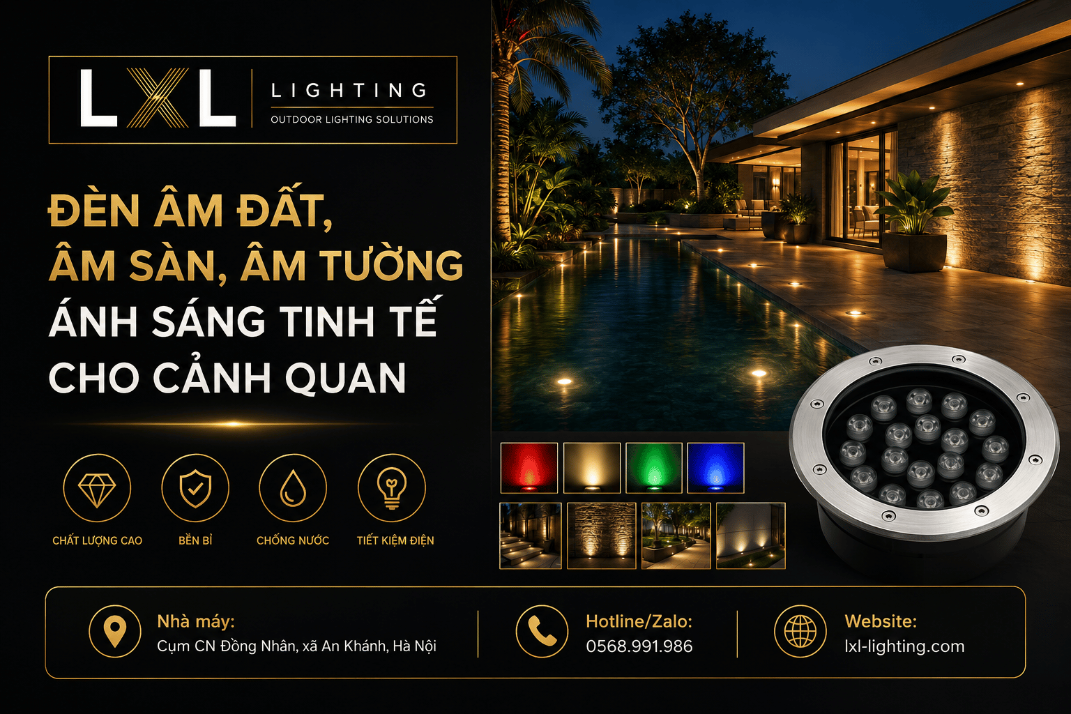 Đèn âm đất/ âm sàn/ âm tường