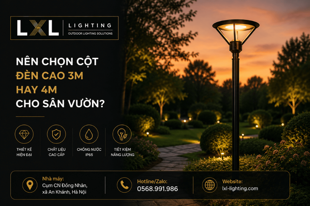 Cột Đèn Cao 3m Hay 4m