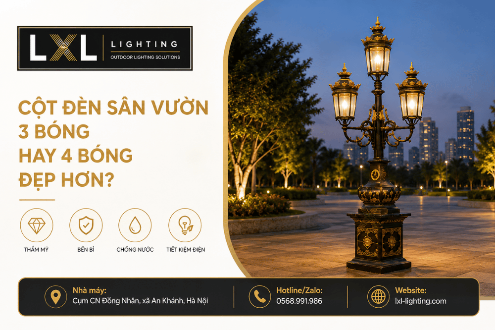  cột đèn 3 bóng và 4 bóng 