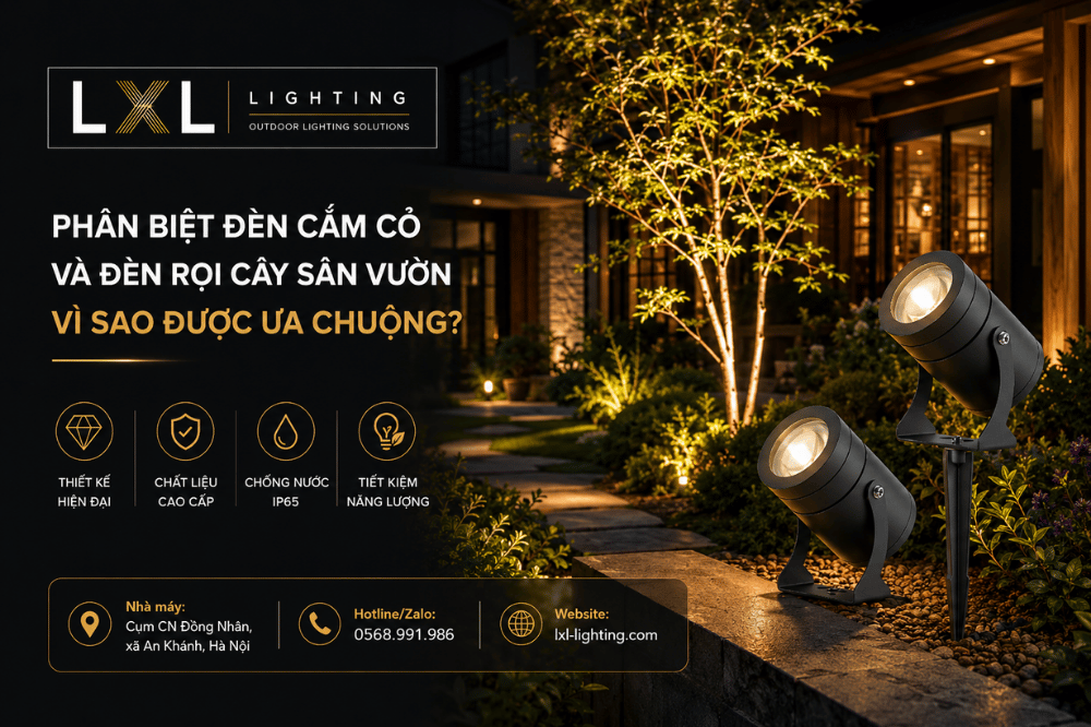 Phân Biệt Đèn Cắm Cỏ Và Đèn Rọi Cây Sân Vườn