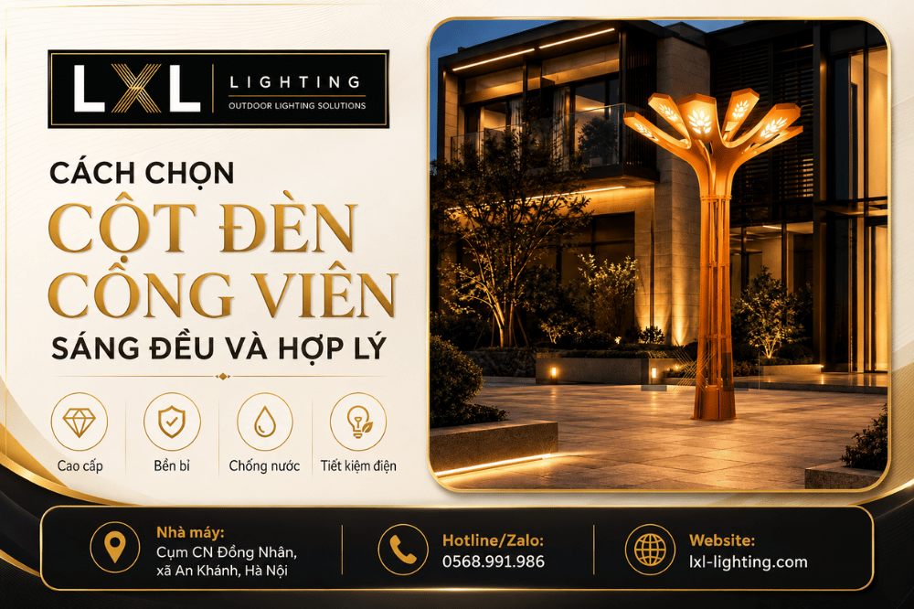 Cột Đèn Công Viên Sáng Đều Và Hợp Lý