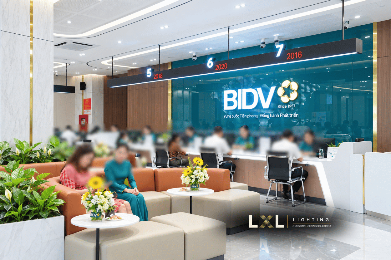 Đèn nhôm profile cho quầy giao dịch BIDV.