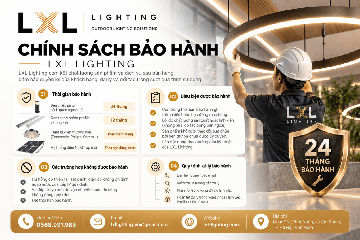 Chính sách bảo hành | LXL Lighting
