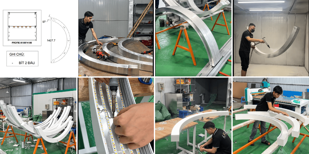 Sản Xuất Đèn Nhôm Profile Theo Thiết Kế