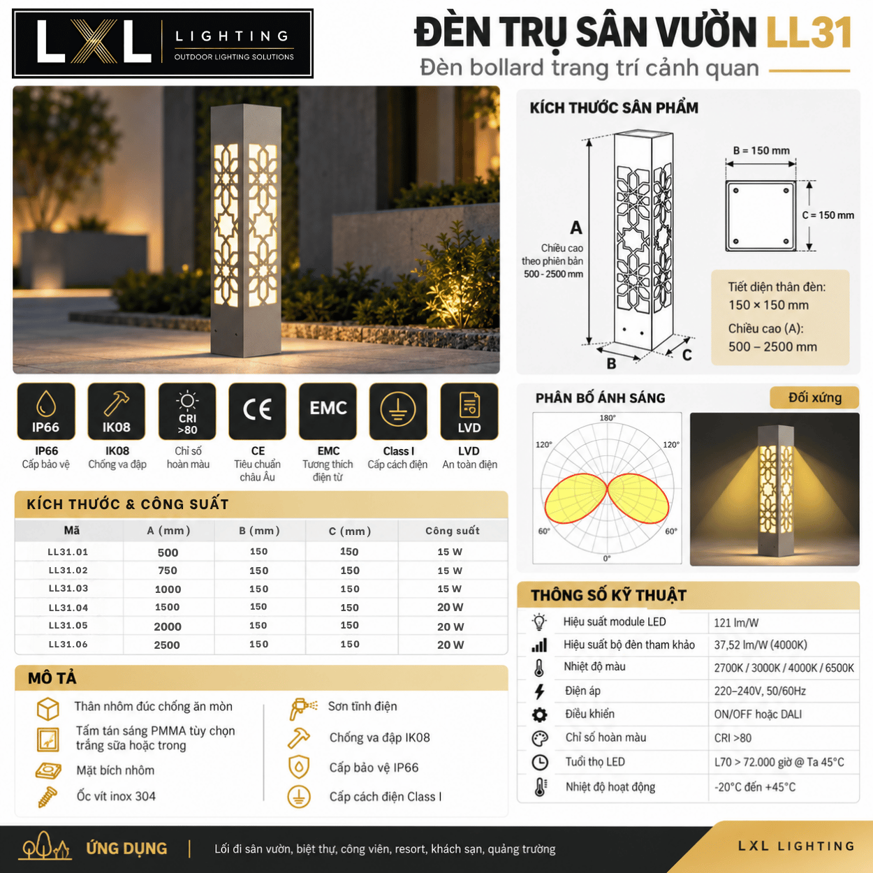 Đèn Trụ Sân Vườn LL31