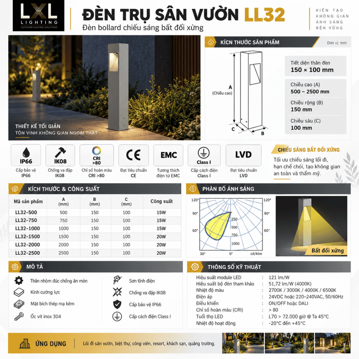 Đèn Trụ Sân Vườn LL32
