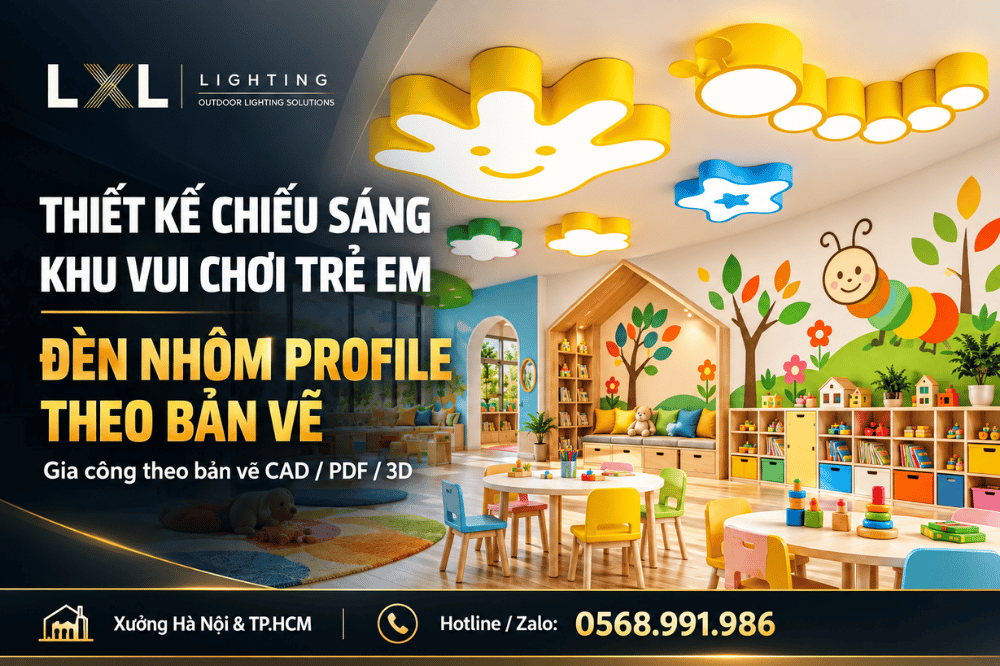 Thiết Kế Chiếu Sáng Khu Vui Chơi Trẻ Em – Đèn Nhôm Profile Theo Bản Vẽ