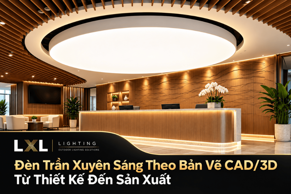 Đèn Trần Xuyên Sáng Theo Bản Vẽ CAD/3D