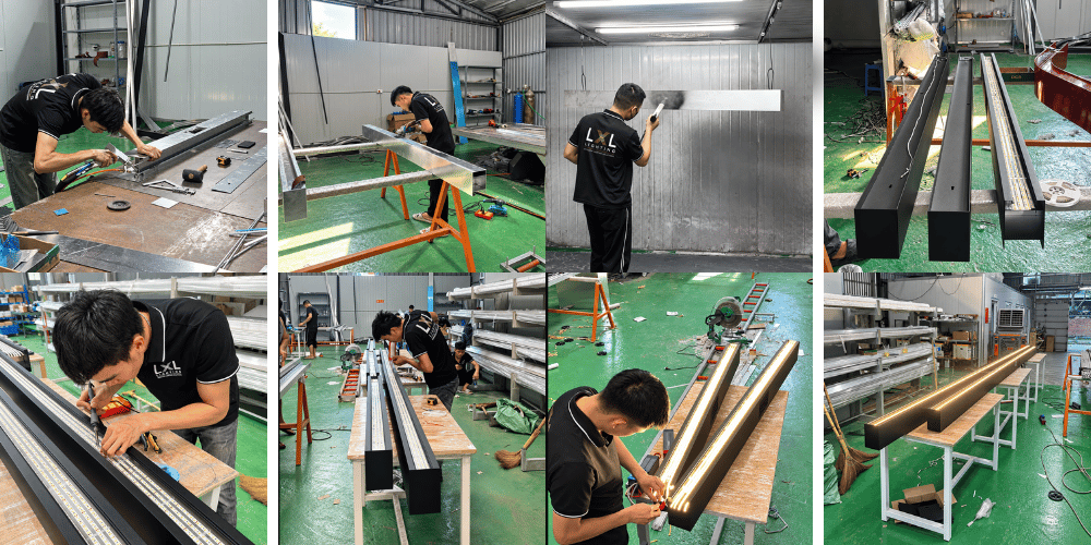 Giải pháp đèn nhôm profile module dài 5–6m.