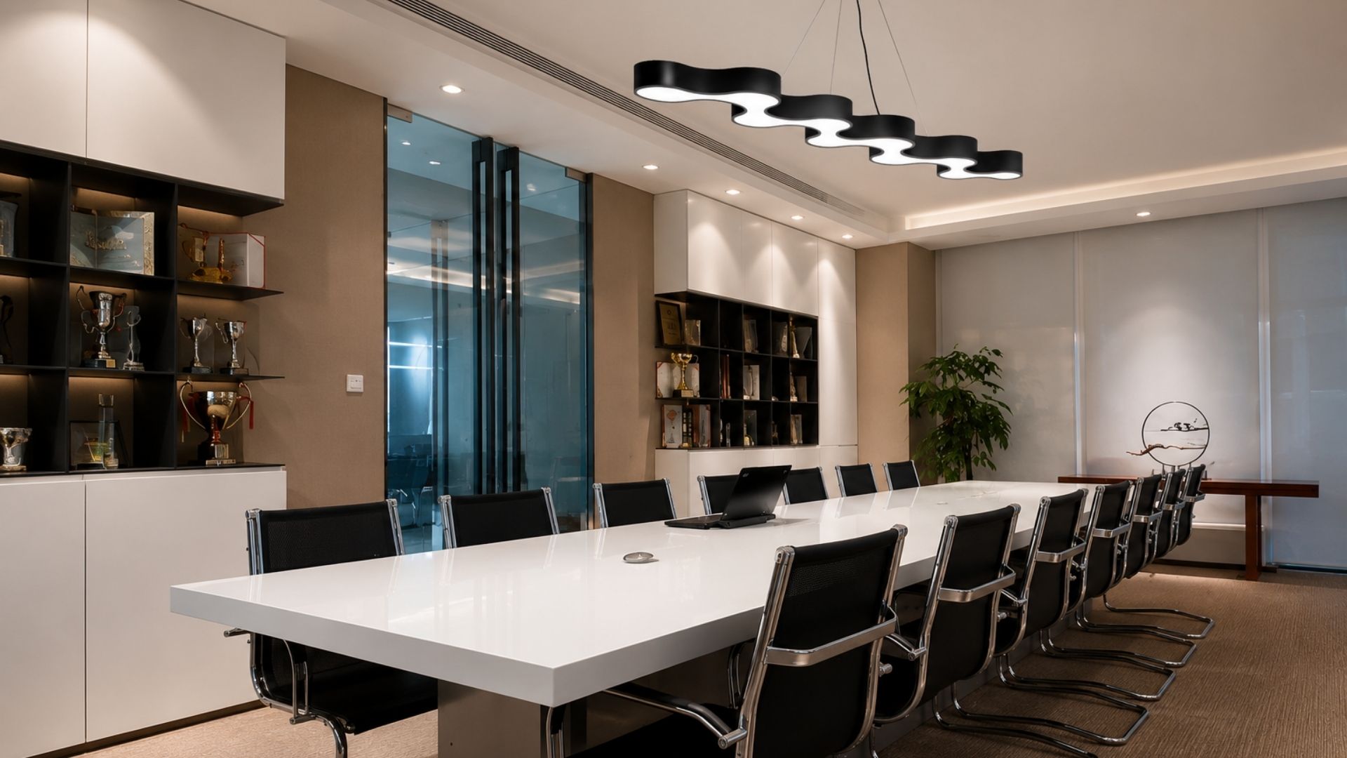Đèn thả nhôm uốn cong nghệ thuật
