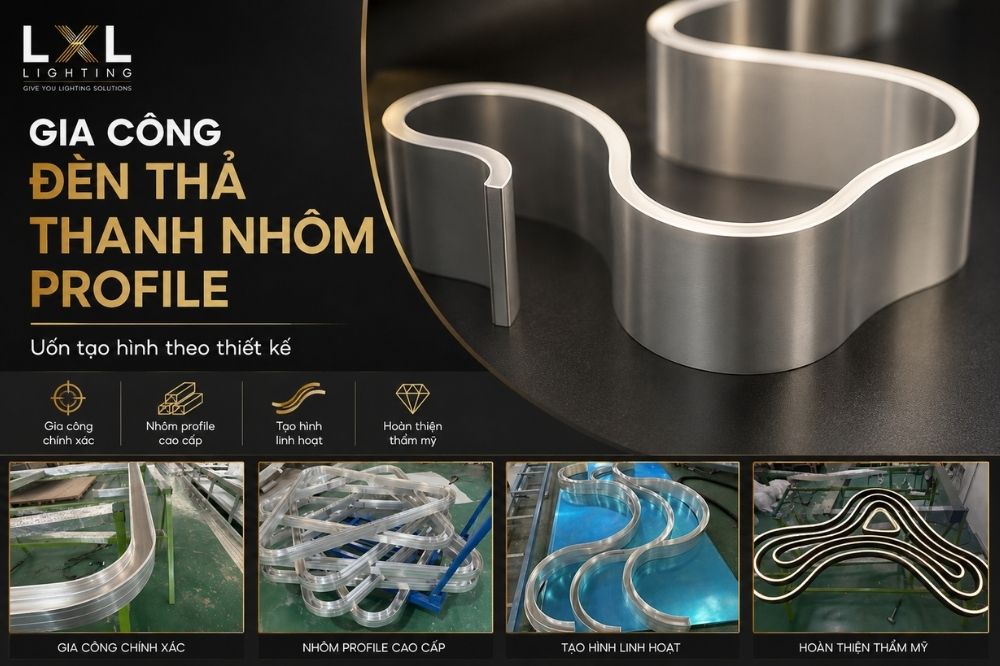 Gia công đèn thanh nhôm profile