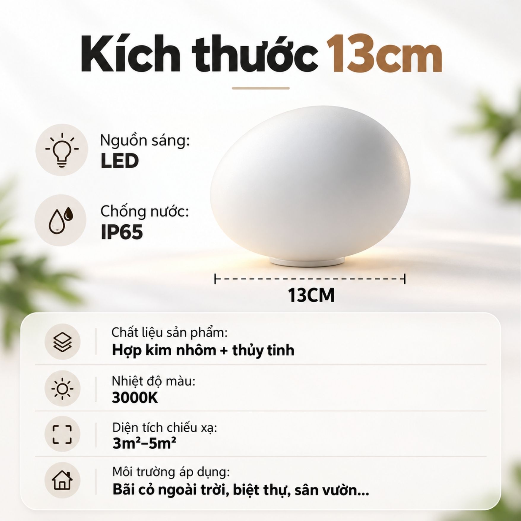 Đèn Quả Trứng Sân Vườn LL-DC02
