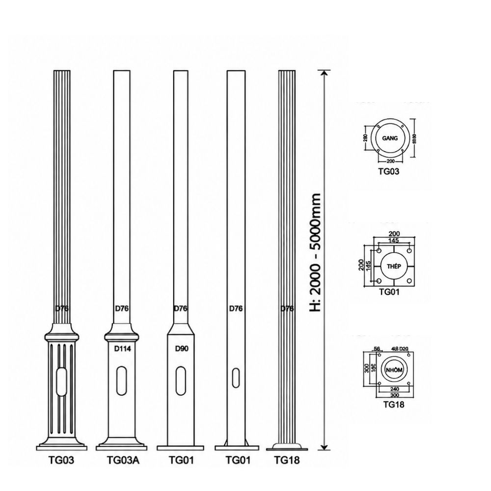 Đèn Cột sân vườn LXL-SV006