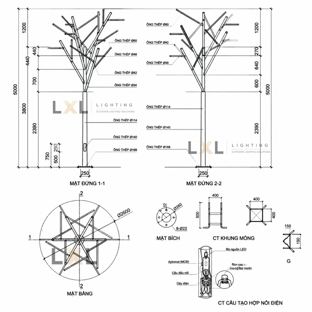 Cột đèn cây LXL Light Tree