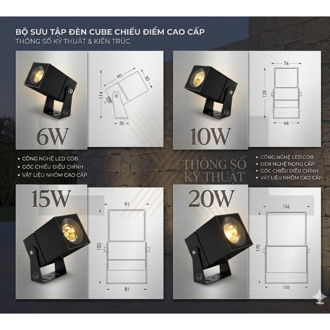 Đèn LED Garden Spot Light ( Đèn chiếu cây, đèn chiếu cột)