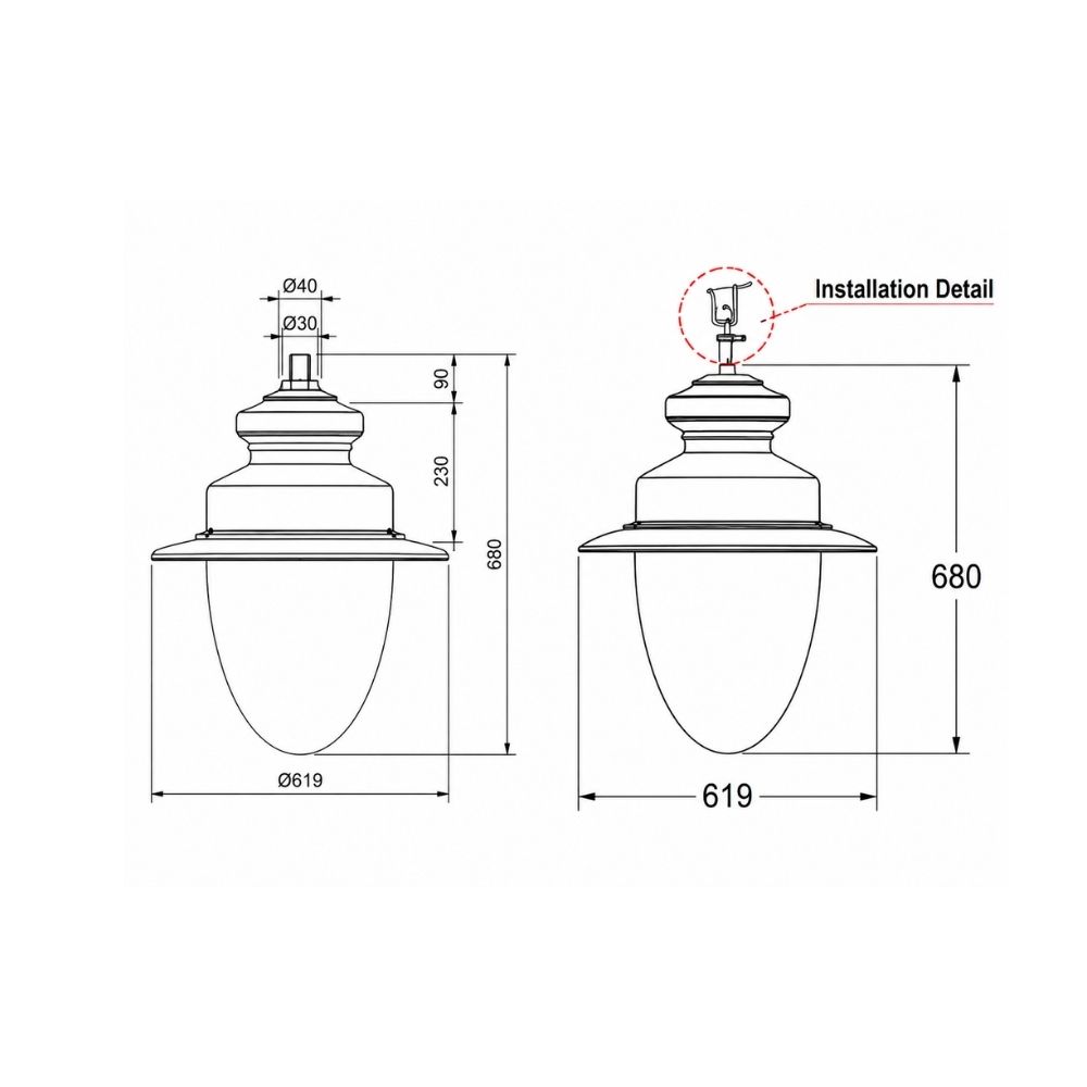 Đầu đèn sân vườn SEFAT LXL-SV022