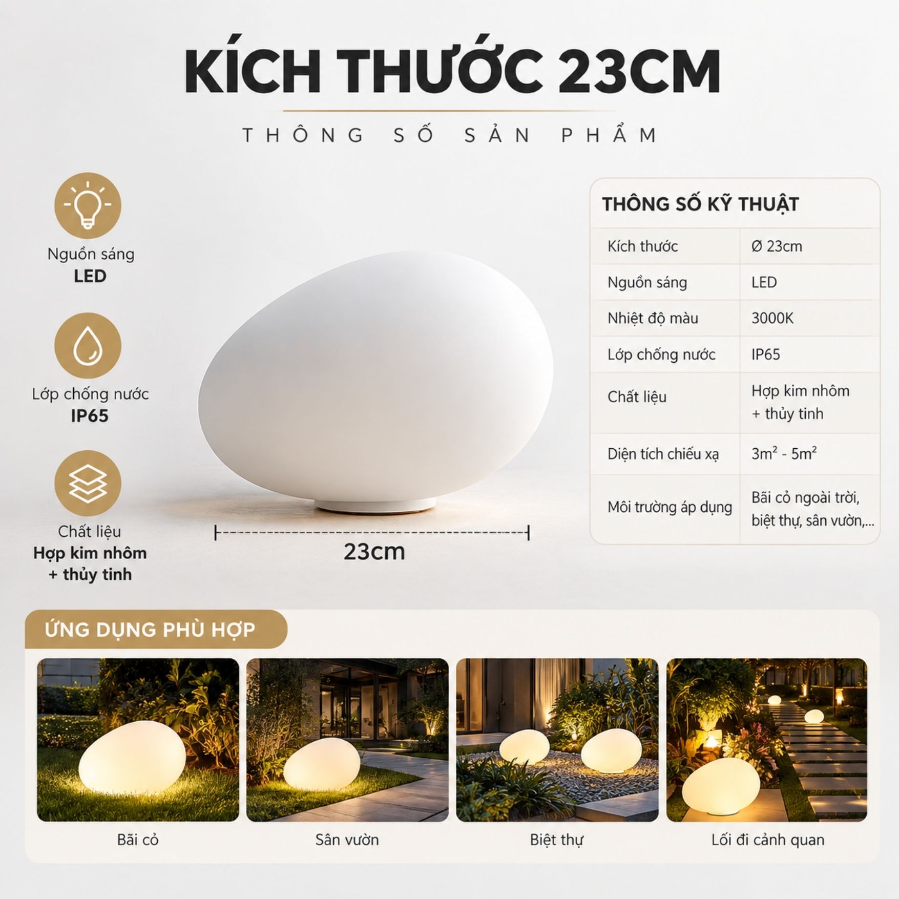 Đèn Quả Trứng Sân Vườn LL-DC02
