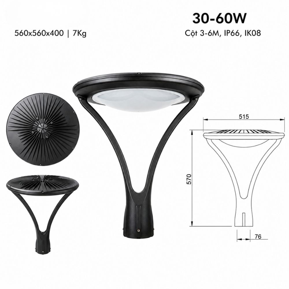 Đèn Cột sân vườn LXL-SV017