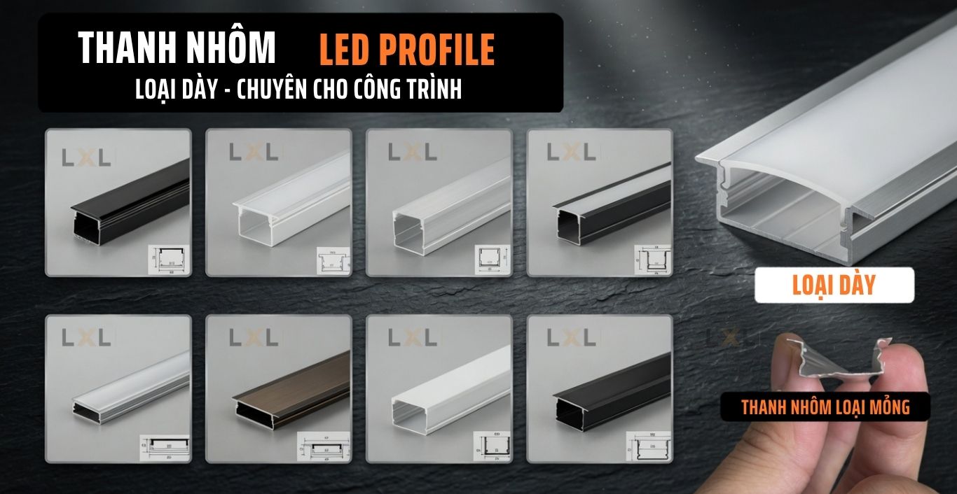 Đèn LED Thanh Nhôm Định Hình