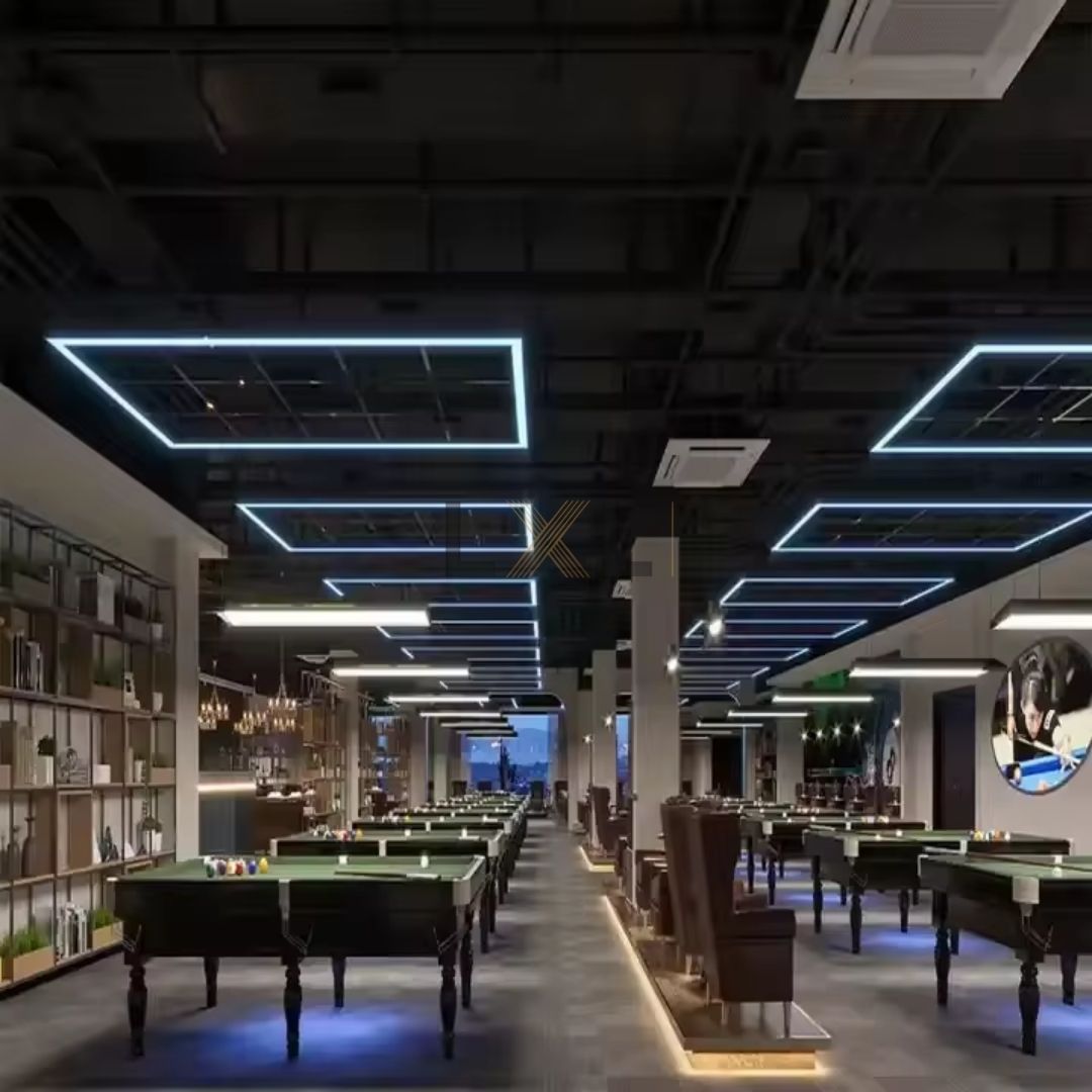Đèn Thả Nhôm Hình Chữ Nhật Góc Vuông