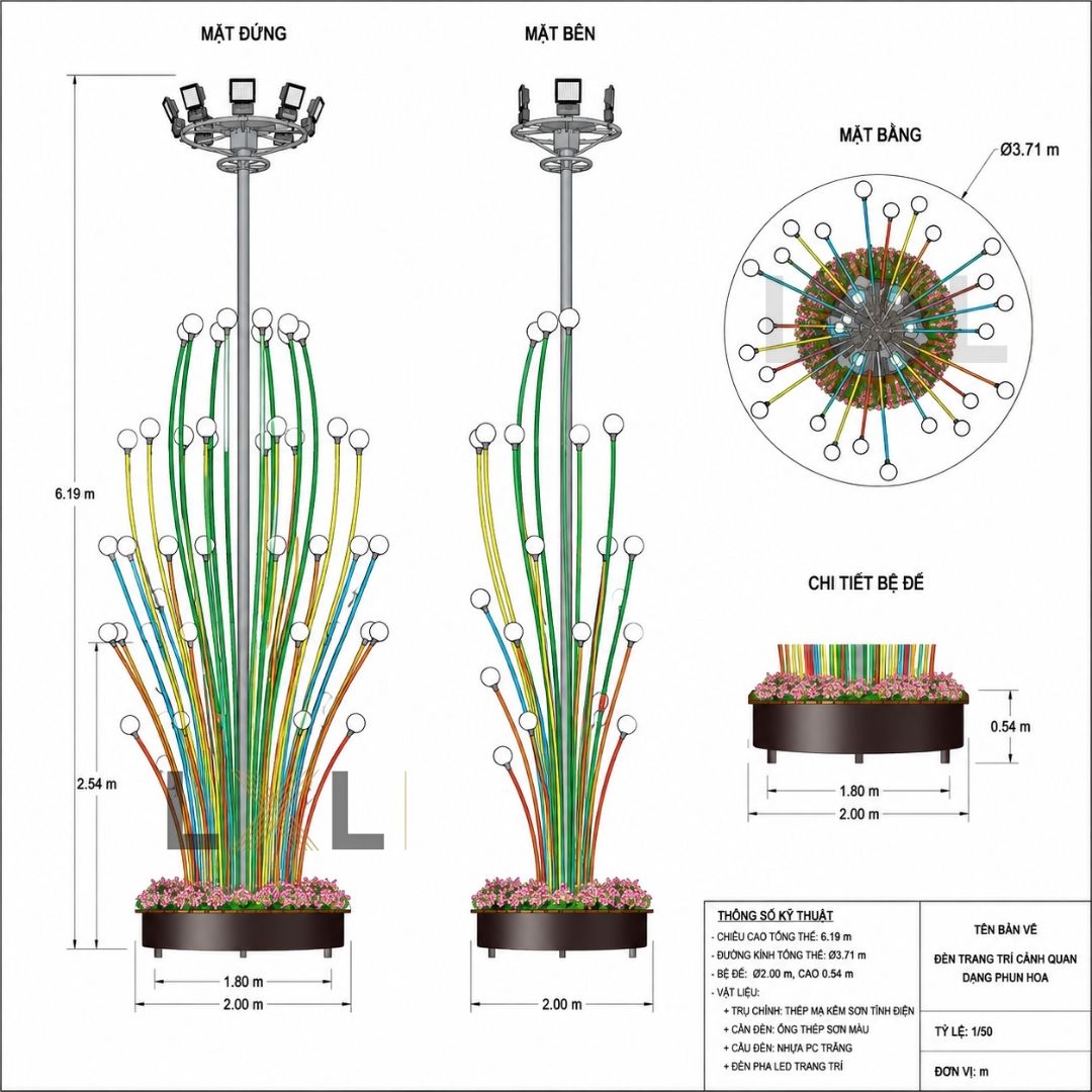 Đèn Trang Trí Cảnh Quan LXL Fountain Bloom