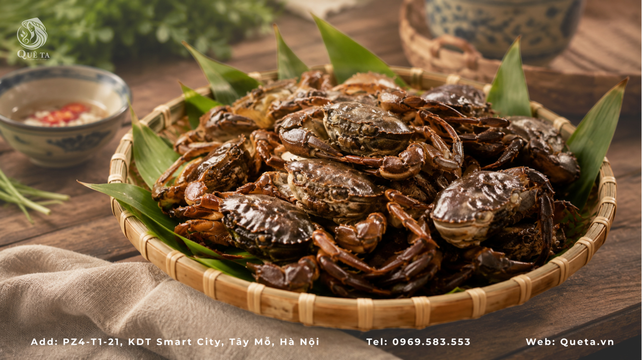 Cua đồng tươi được tuyển chọn cho món ngon mùa hè tại Nhà hàng Quê Ta