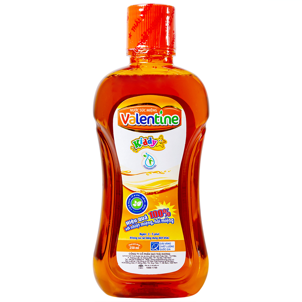 Nước súc miệng trẻ em Valentine Kiddy nano bạc  250ml