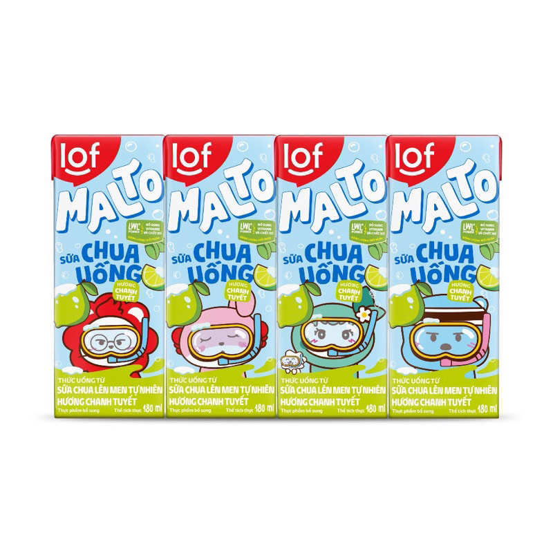 Sữa chua uống LOF Malto Chanh Tuyết 180ml